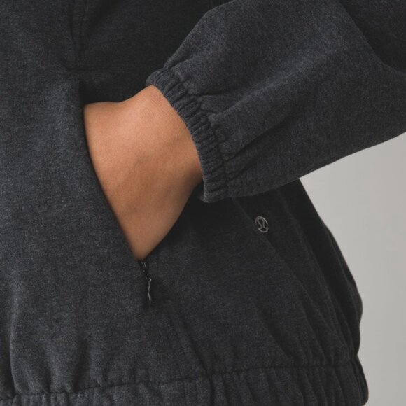 Lululemon After All Pullover Heathered Black Size 10 - Picture 5 of 16